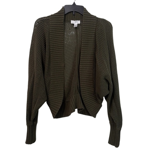 Ann Taylor LOFT Green Cardigan Sweater Shawl Collar - Picture 1 of 8